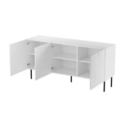 Jungle 152Cm Modern Sideboard Oak Wotan And Black Cabinet With Metal Legs And Push To Open System - thumbnail 4