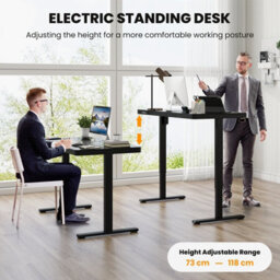Costway 120 X 60 Cm Electric Standing Desk W/ Drawers Whole-Piece Glass Computer Desk - thumbnail 5