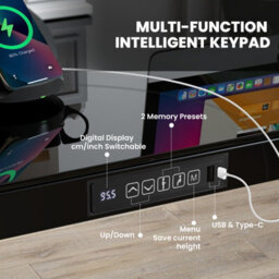 Costway 120 X 60 Cm Electric Standing Desk W/ Drawers Whole-Piece Glass Computer Desk - thumbnail 6