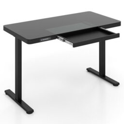 Costway 120 X 60 Cm Electric Standing Desk W/ Drawers Whole-Piece Glass Computer Desk - thumbnail 2