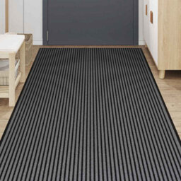 Berkfield Doormat Stripe Black And Grey 115X400 Cm - thumbnail 3