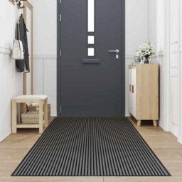 Berkfield Doormat Stripe Black And Grey 115X400 Cm - thumbnail 2