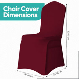 Neel Blue Front Flat Chair Cover For Wedding Decoration, Burgandy - Pack Of 10 - thumbnail 2