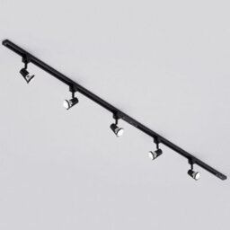 Litecraft Harlem Black 5 Head 2M Straight Kitchen Ceiling Light With Led Bulbs - thumbnail 2