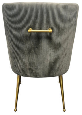 Stratus Interiors Luxury Milan Dining Chair Gold Handle Gold Legs - Dark Grey - image 1