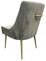 Stratus Interiors Luxury Milan Dining Chair Gold Handle Gold Legs - Dark Grey - thumbnail 4