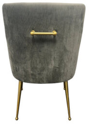 Stratus Interiors Luxury Milan Dining Chair Gold Handle Gold Legs - Dark Grey - thumbnail 1