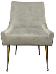Stratus Interiors Luxury Milan Dining Chair Gold Handle Gold Legs - Dark Grey - thumbnail 7