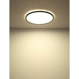 Luminosa Lighting Luminosa Sapana 42Cm Round Flush Ceiling Light Black Ip44 Led 3000K - thumbnail 7
