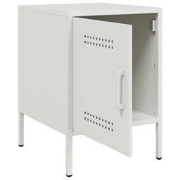 Berkfield Bedside Cabinet White 36X39X50.5 Cm Steel - thumbnail 9
