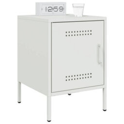 Berkfield Bedside Cabinet White 36X39X50.5 Cm Steel - thumbnail 4