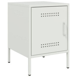 Berkfield Bedside Cabinet White 36X39X50.5 Cm Steel - thumbnail 2