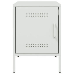 Berkfield Bedside Cabinet White 36X39X50.5 Cm Steel - thumbnail 6