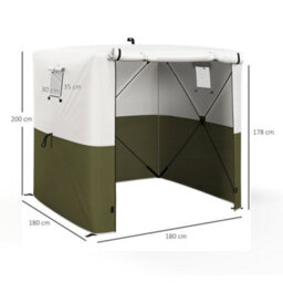 Outsunny 2 X 2M Pop Up Gazebo With Sides Easy Up Party Tent With Carry Bag Green - thumbnail 3