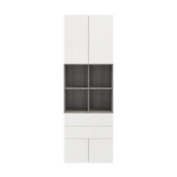 GoodHome Atomia Freestanding Grey & White Oak Effect Office & Living Storage - thumbnail 1