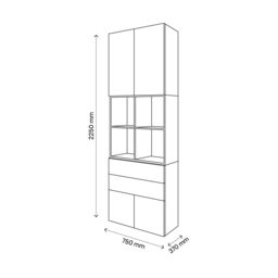 GoodHome Atomia Freestanding Grey & White Oak Effect Office & Living Storage - thumbnail 4