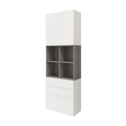 GoodHome Atomia Freestanding Grey & White Oak Effect Office & Living Storage - thumbnail 2