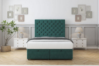 "Comfort Winslow Emerald Plush Ottoman Bed Base With 26"" Strutted Headboard 3' Single" - image 1