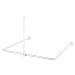 Cooke & Lewis Nira White Non-Extendable Angled Shower Curtain Rod (L)90Cm