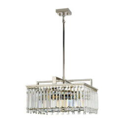 Elegant 4 Bulb Crystal Chandelier With Polished Nickel Finish For Led Lighting - thumbnail 2