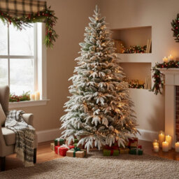 Shatchi 10Ft Green Lapland Snow Covered Christmas Tree - thumbnail 7