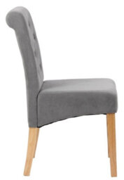 Set Of 6 Grey Velvet Scroll Top Dining Chair - Modern Dining Room Furniture - thumbnail 4