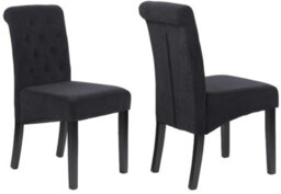 Set Of 6 Grey Velvet Scroll Top Dining Chair - Modern Dining Room Furniture - thumbnail 7