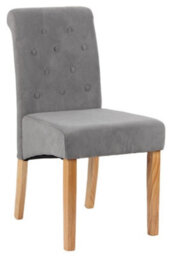 Set Of 6 Grey Velvet Scroll Top Dining Chair - Modern Dining Room Furniture - thumbnail 6