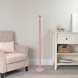 Pastel Bobbin Floor Lamp Base Living Room Free Standing Pink - thumbnail 4