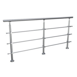 Living And Home 3 Crossbars Silver Floor Mount Stainless Steel Railing Handrail For Slopes And Stairs 240Cm W X 110Cm H - thumbnail 3