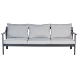 Beliani Garden Sofa 3 Seater Kiato Metal Light Grey - thumbnail 1