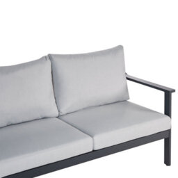Beliani Garden Sofa 3 Seater Kiato Metal Light Grey - thumbnail 7