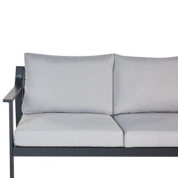 Beliani Garden Sofa 3 Seater Kiato Metal Light Grey - thumbnail 6