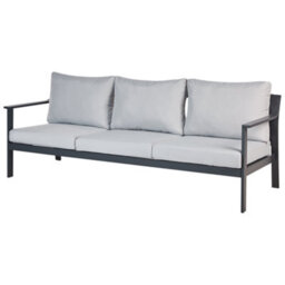 Beliani Garden Sofa 3 Seater Kiato Metal Light Grey - thumbnail 4