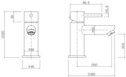 Affine 400mm Bathroom Basin Sink Vanity Unit Wall Hung Grey Round Mixer Tap Free Waste - thumbnail 8