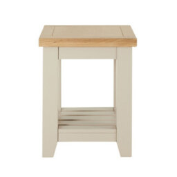 The Furniture Market Cheshire Dove Grey Painted Side Lamp Table With Slatted Shelf - thumbnail 7