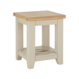 The Furniture Market Cheshire Dove Grey Painted Side Lamp Table With Slatted Shelf - thumbnail 5