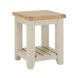The Furniture Market Cheshire Dove Grey Painted Side Lamp Table With Slatted Shelf - thumbnail 4