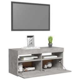 Walplus Tv Cabinet With Led Lights Concrete Grey 90X35X40 Cm - thumbnail 6