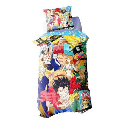 One Piece Straw Hat Crew Luffy Reversible Duvet Set Multicoloured (Single) - image 1