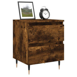 Berkfield Bedside Cabinets 2 Pcs Smoked Oak 40X35X50 Cm Engineered Wood - thumbnail 3