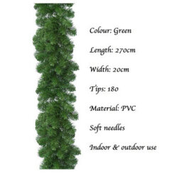 Everlands Plain Artificial Christmas Imperial Garland Indoor And Outdoor 270Cm X 20Cm - thumbnail 5