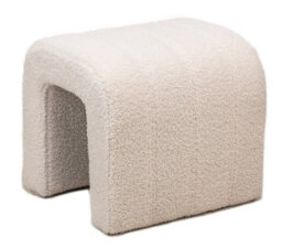 Nordlys White Bouclé Pouf Vintage Style Living Room - thumbnail 1
