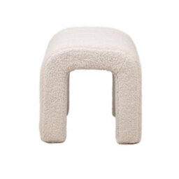 Nordlys White Bouclé Pouf Vintage Style Living Room - thumbnail 7