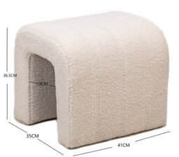 Nordlys White Bouclé Pouf Vintage Style Living Room - thumbnail 6