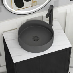Royal Bathrooms Royal Bathroom Elmore 800mm Matt Green Wall Mounted Countertop Bathroom Vanity Unit 2 Drawer With Art Round Basin - thumbnail 4