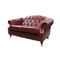 Chesterfield Handmade 2 Seater Sofa Settee Old English Chestnut Leather Victoria In Style - thumbnail 5