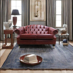 Chesterfield Handmade 2 Seater Sofa Settee Old English Chestnut Leather Victoria In Style - thumbnail 2