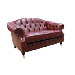 Chesterfield Handmade 2 Seater Sofa Settee Old English Chestnut Leather Victoria In Style - thumbnail 3