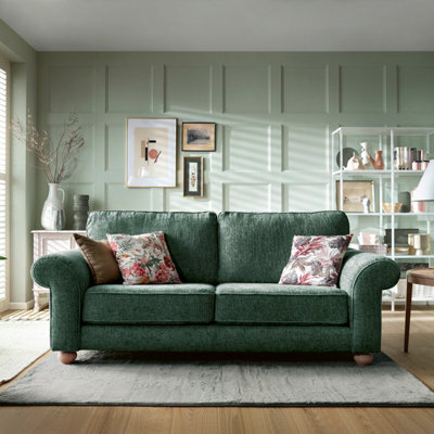 Abakus Direct Ingrid 3 Seater Sofa In Rifle Green - image 1